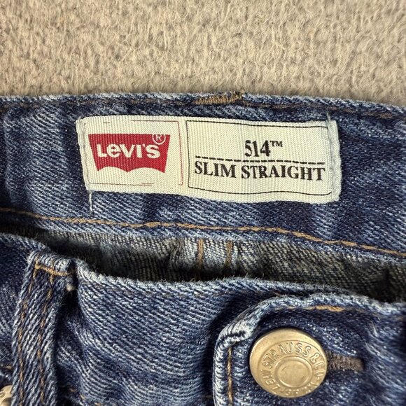 Levis 514 Jeans Boy's Size 7-8 Blue Straight Fit Classic Cotton Blend Denim - Picture 4 of 8